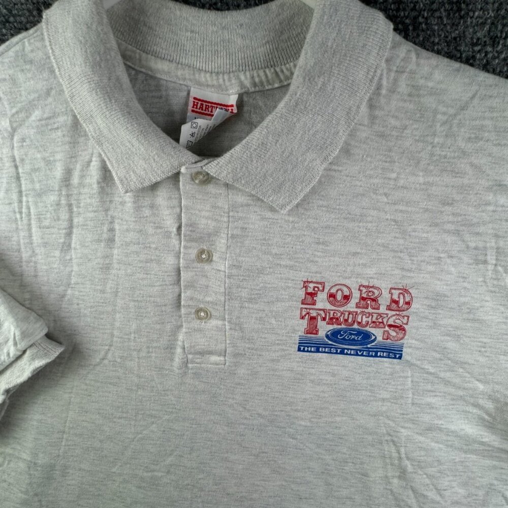 VTG Ford Trucks The Best Never Rest Polo Shirt Gray 2XL USA Made Hartwell Men